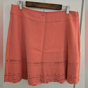 LOFT Coral A-Line Eyelet Skirt